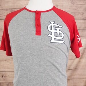 St. Louis Cardinals Shirt Adult XL Gray MLB Baseball Henley SGA Stadium Giveaway